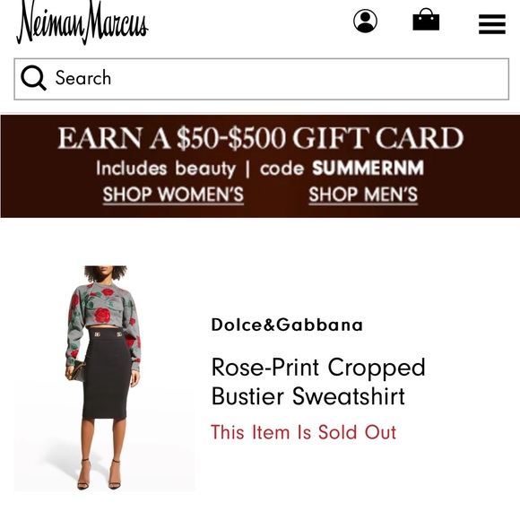 Dolce & Gabbana Rose Bustier Cropped Rose Sweatshirt - Picture 4 of 14